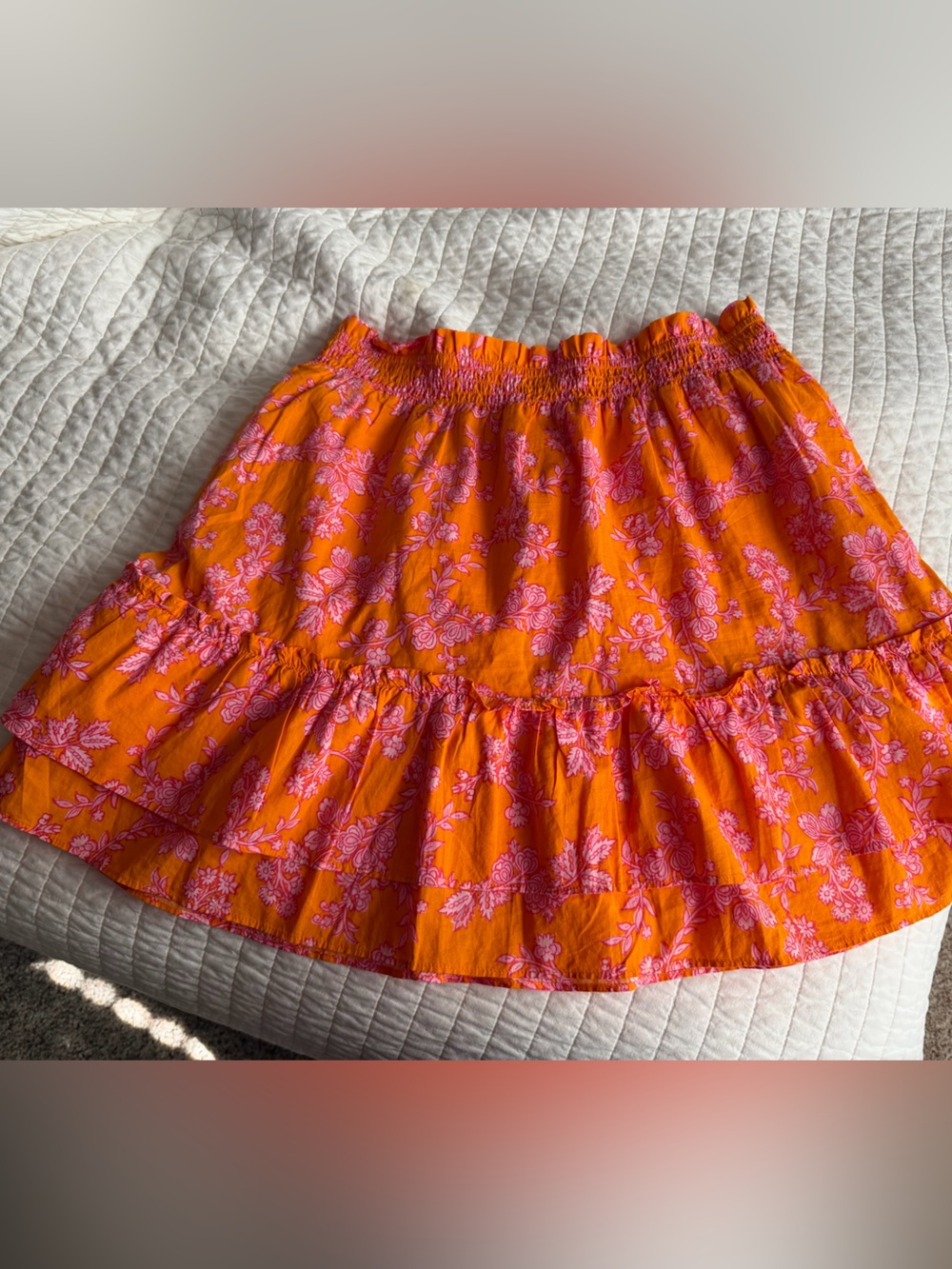 J. Crew Orange Mini Skirt 100% cotton with 100% cotton lining - Picture 5 of 5